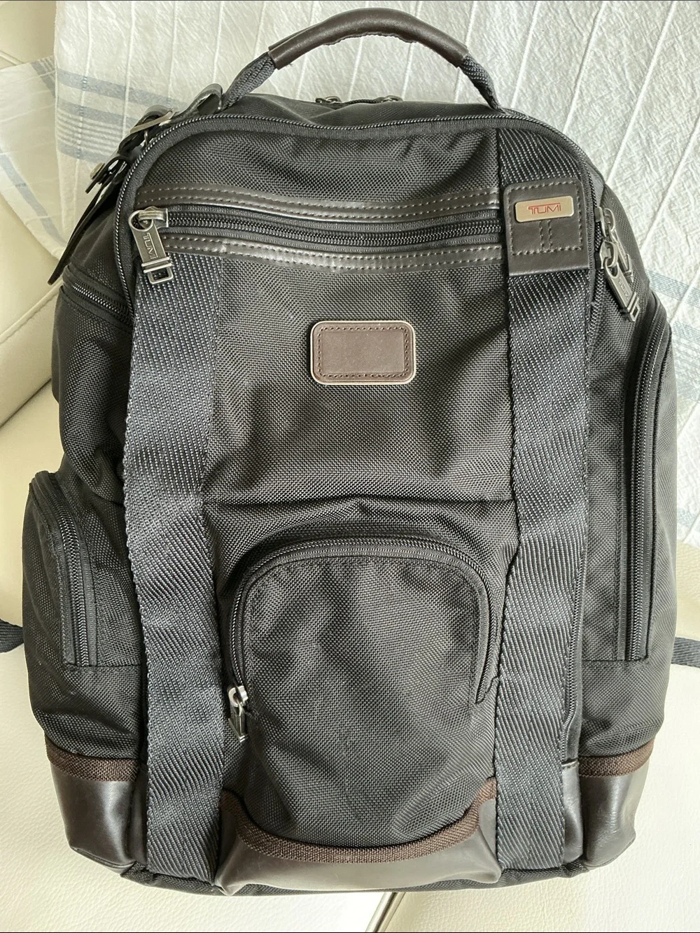 TUMI Canvas and Leather backpack large